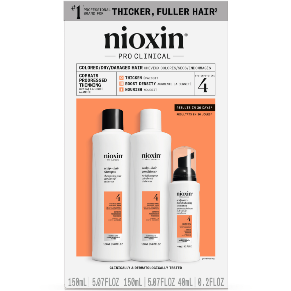 Nioxin Scalp & Hair Thickening System Kit 4 - For Coloured Hair With Progressed Thinning