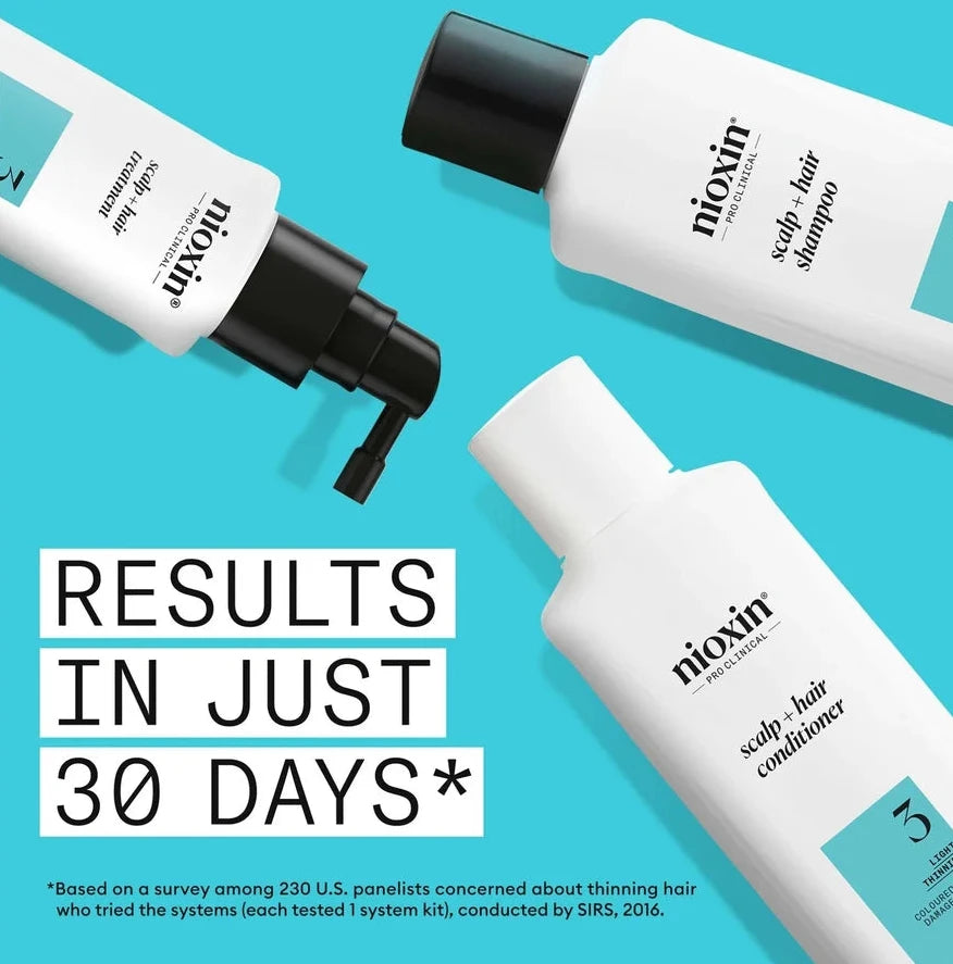 Nioxin Scalp & Hair Thickening System Kit 3 - For Colour Treated Hair With Light Thinning