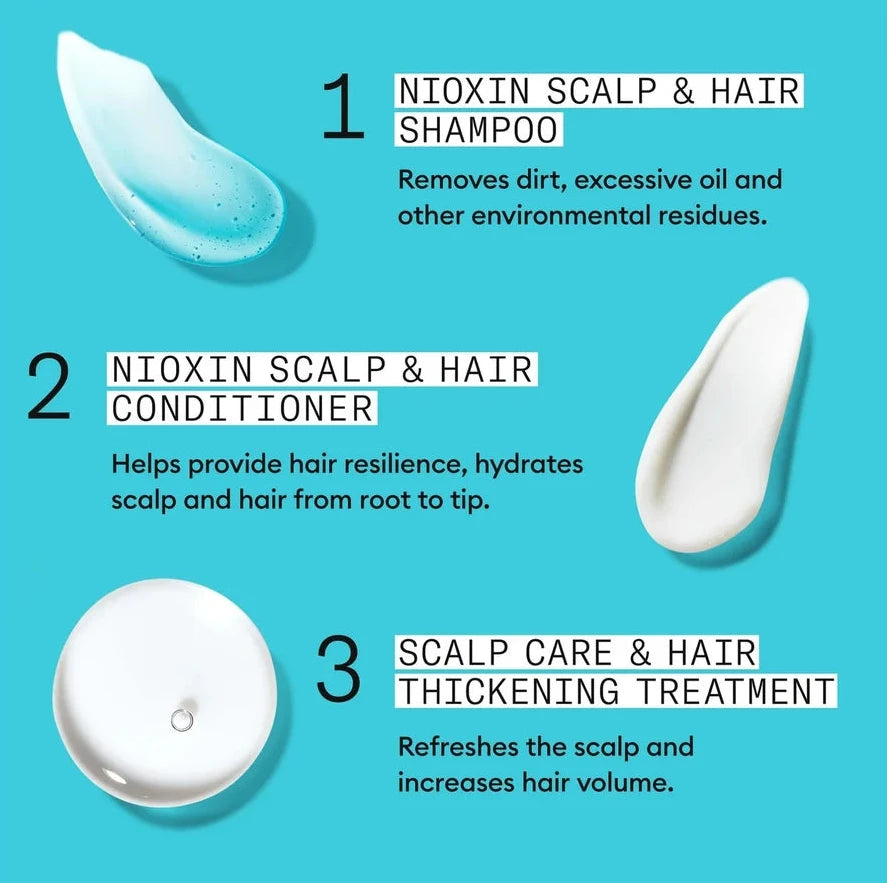 Nioxin Scalp & Hair Thickening System Kit 3 - For Colour Treated Hair With Light Thinning
