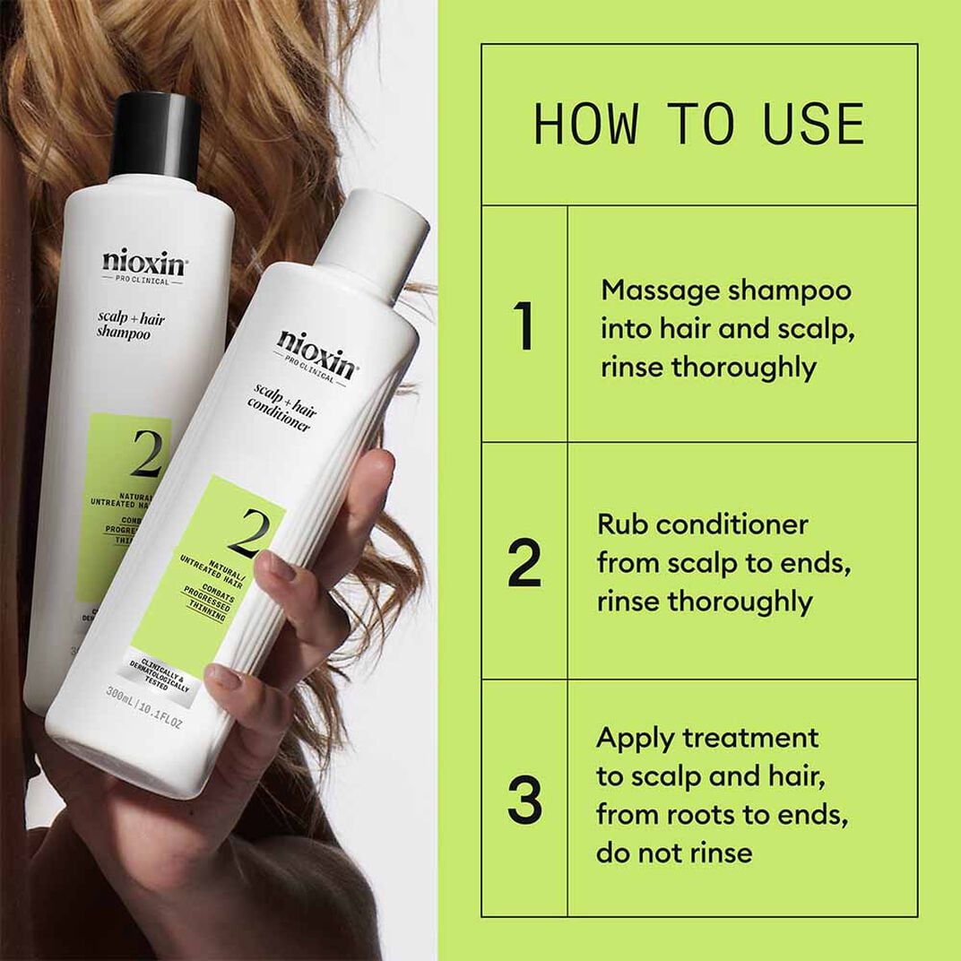 Nioxin Scalp & Hair Thickening System Kit 2 - For Natural Hair With Progressed Thinning