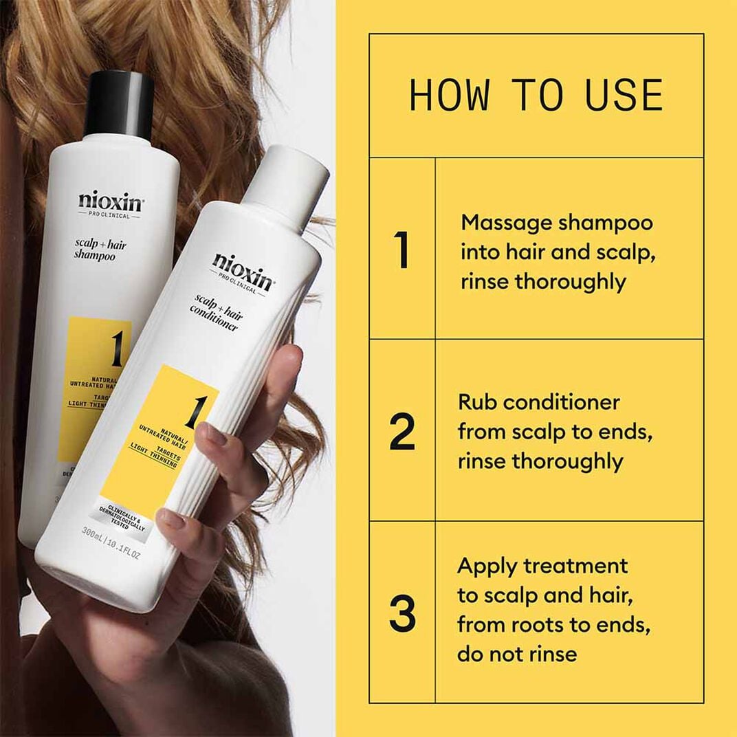 Nioxin Scalp Hair Thickening System Kit 1 - For Natural Hair With Light Thinning