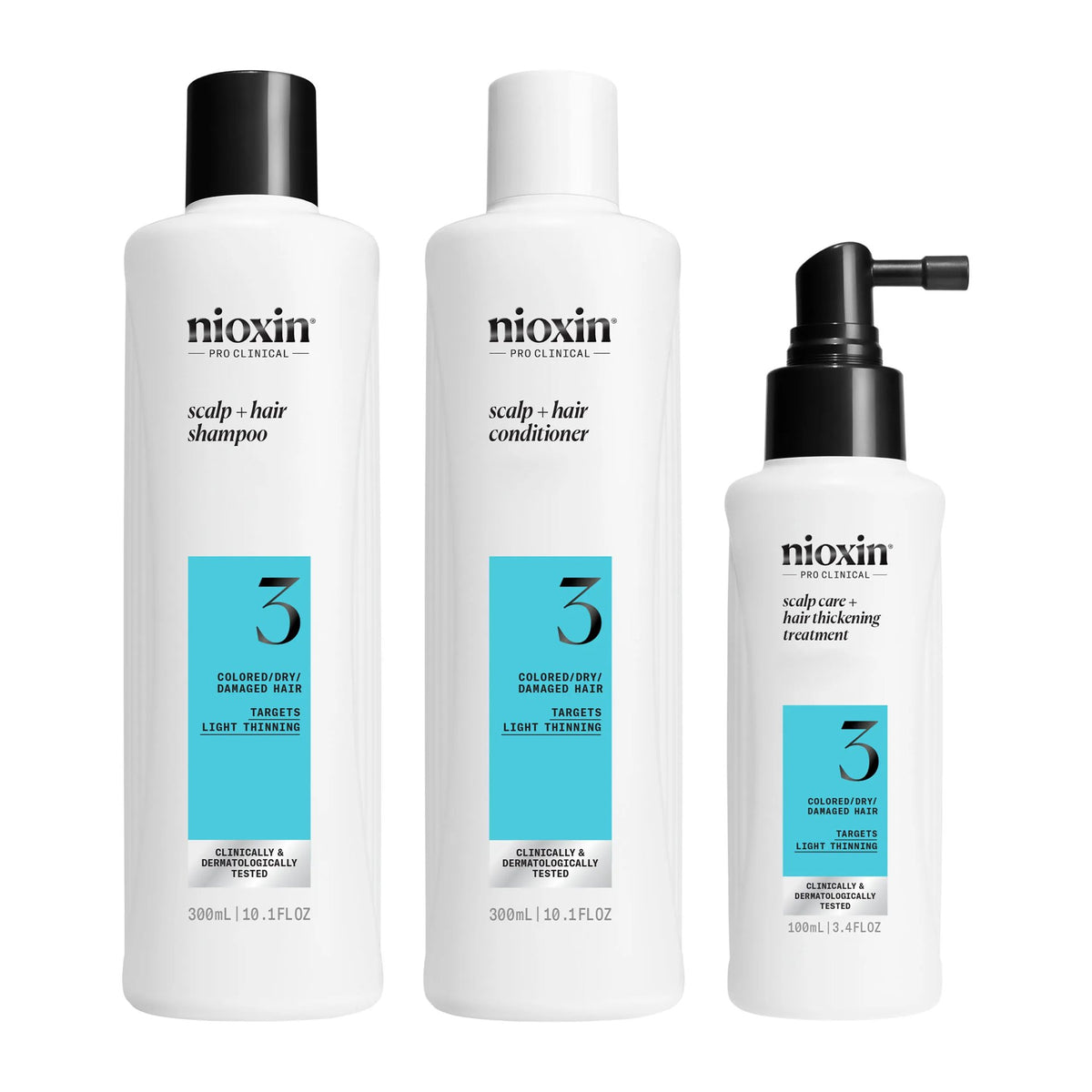 Nioxin Scalp & Hair Thickening System Kit 3 - For Colour Treated Hair With Light Thinning